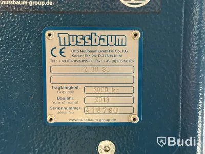 Tvåpelarlyft Nussbaum 2.30 SL | 3000 kg | 2018
