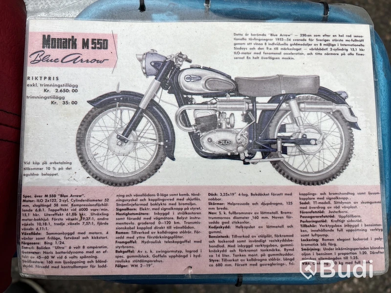 Motorcykel Monark Mod 550 Blue Arrow 250cc, -1955
