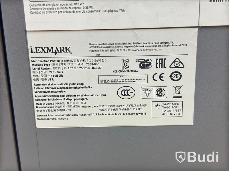 Skrivare Lexmark,  XS950de