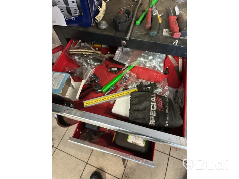 Verktygsskåp, 5 lådor, rött
