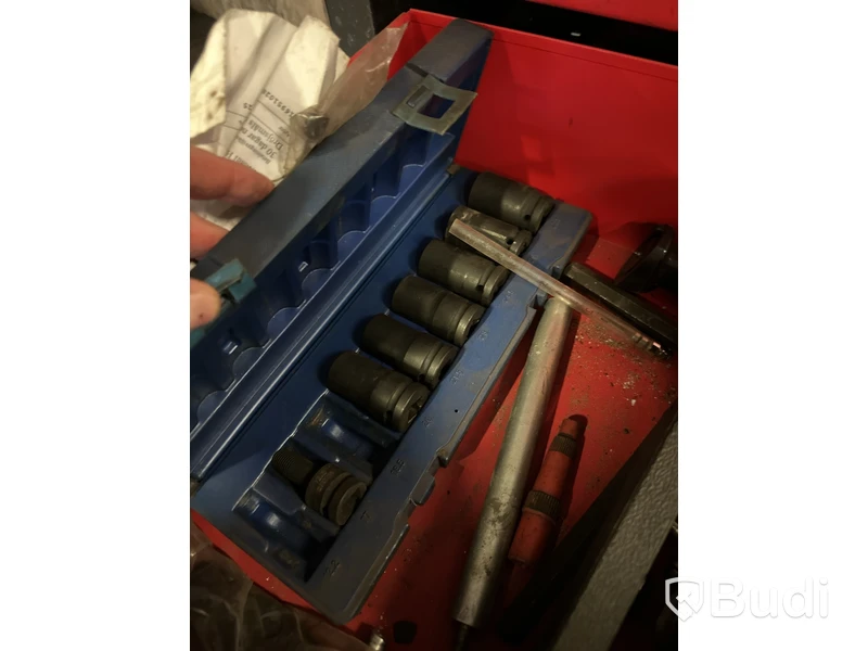 Verktygsskåp, 5 lådor, rött