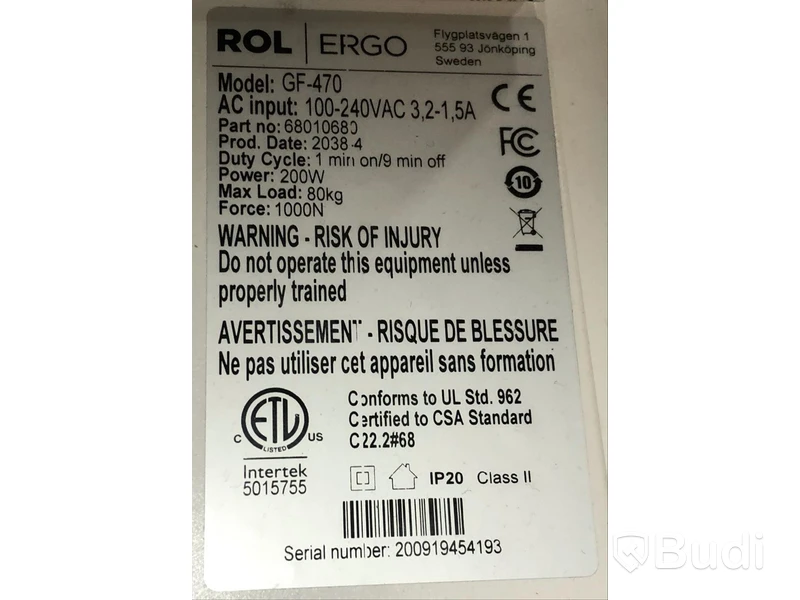 Elektriskt höj- och sänkbart skrivbord vit.