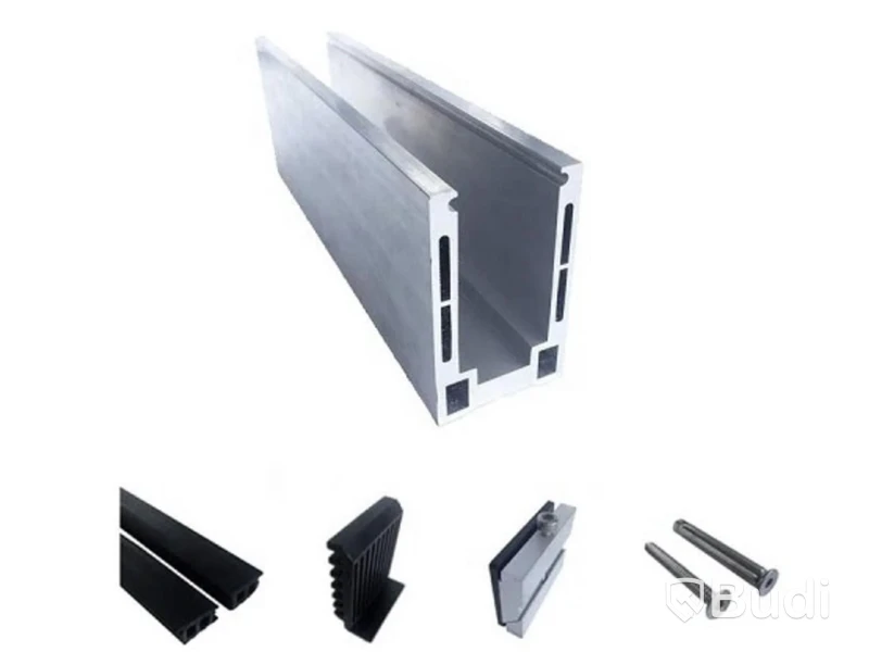 Glass railing, 12 metres with mounting hardware, NEW