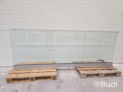 Glass railing, 12 metres with mounting hardware, NEW