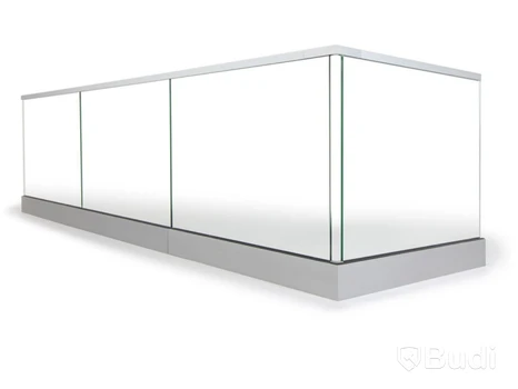 Glass railing, 12 metres with mounting hardware, NEW