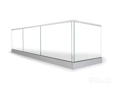 Glass railing, 6 metres with mounting hardware, NEW