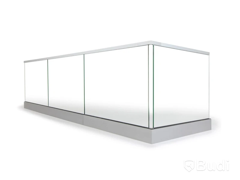 Glass railing, 6 metres with mounting hardware, NEW