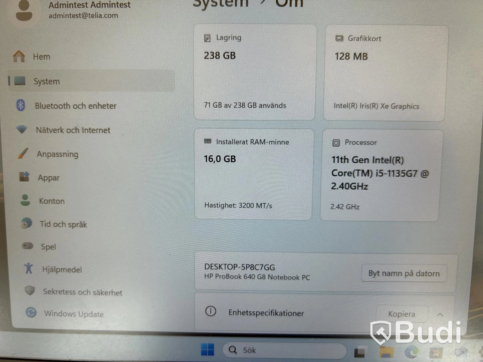 Laptop HP ProBook 640 G8, i5, 16 GB RAM