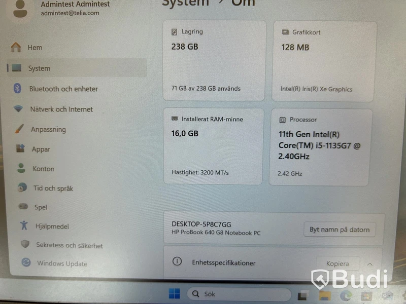 Laptop HP ProBook 640 G8, i5, 16 GB RAM