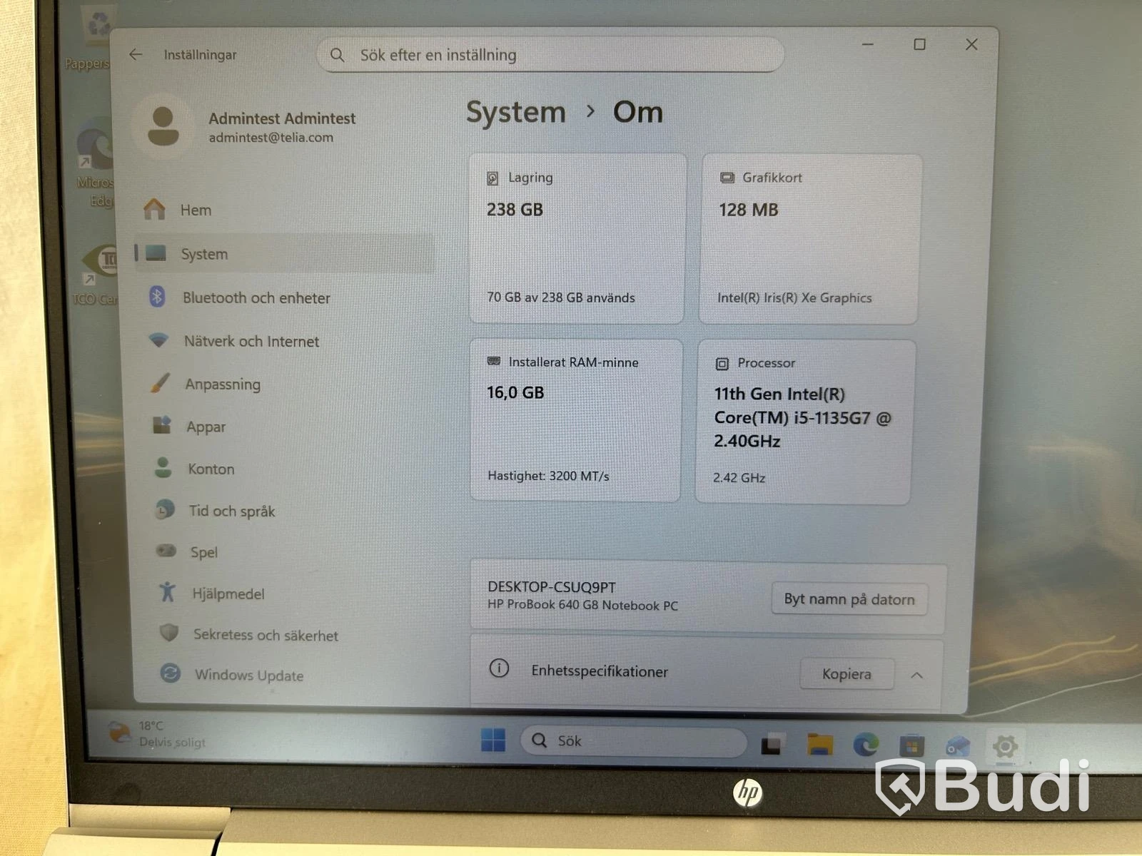 Laptop HP ProBook 640 G8, i5, 16 GB RAM