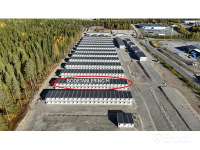 40 st Bodar med 2 lägenheter i varje (Modulby) - Etablering M (40 modular units with 2 apartments in each – Block M)