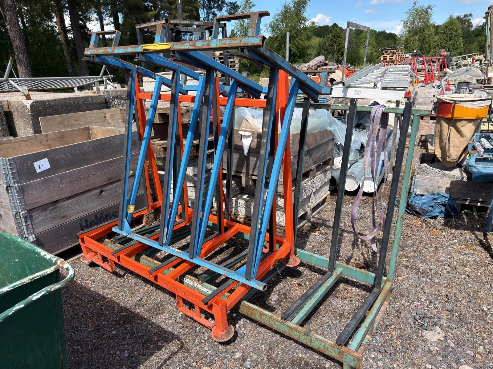 Sheet material racks, 3 pcs