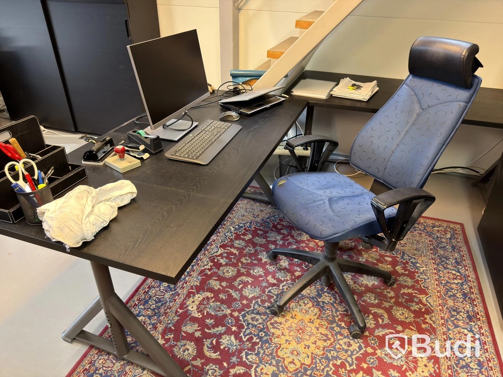 Black office furniture, large lot, etc.