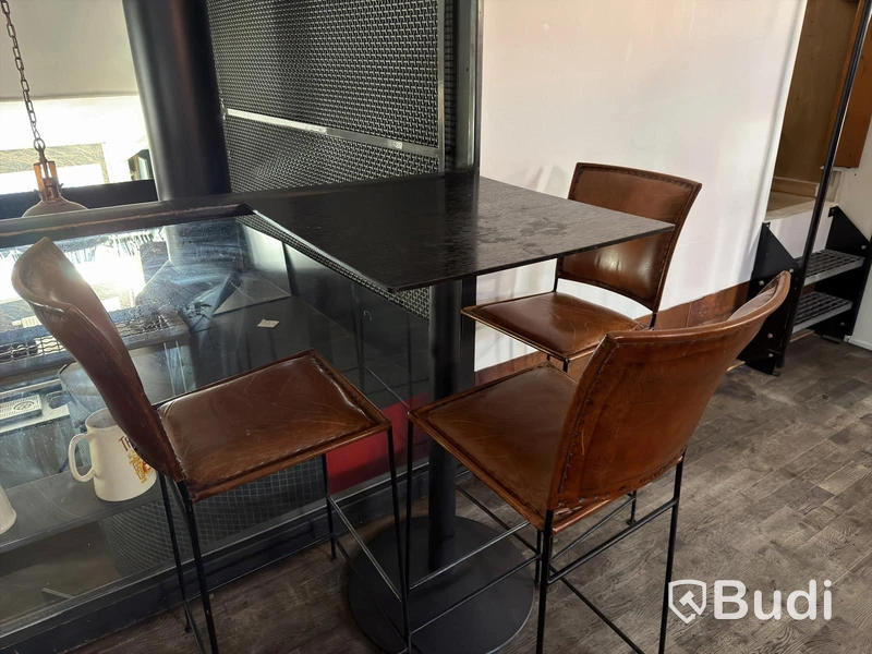 Bar tables with stools