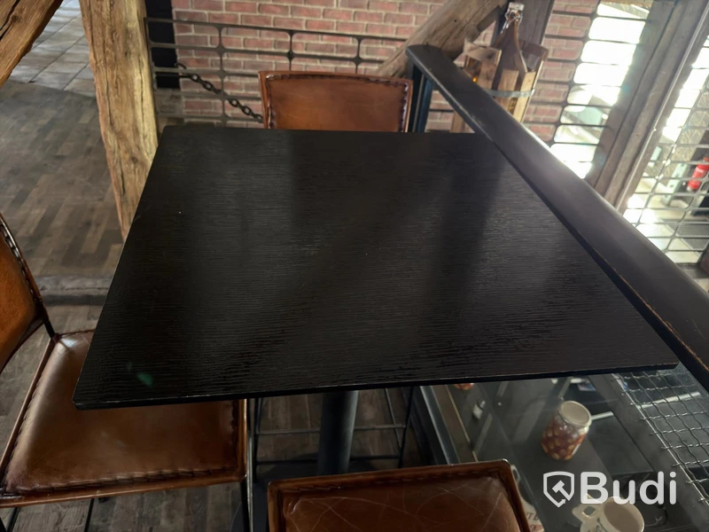 Bar tables with stools