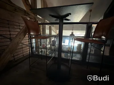 Bar tables with stools