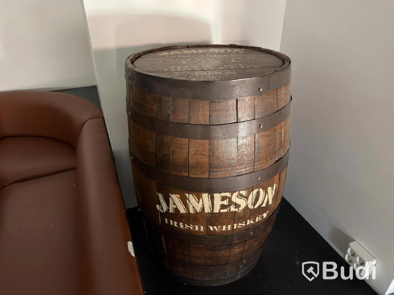Two wooden barrels