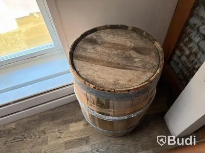 Two wooden barrels