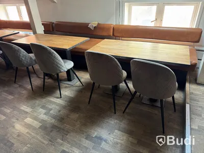 Restaurangbord, 2 bord, 4 stolar