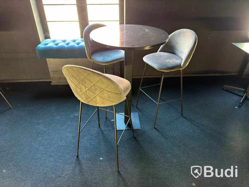 Bar furniture, 3 tables and 9 bar stools