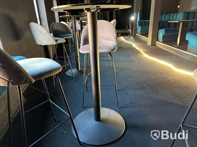Bar furniture, 3 tables and 9 bar stools