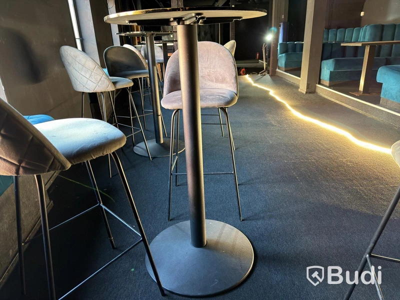 Bar furniture, 3 tables and 9 bar stools