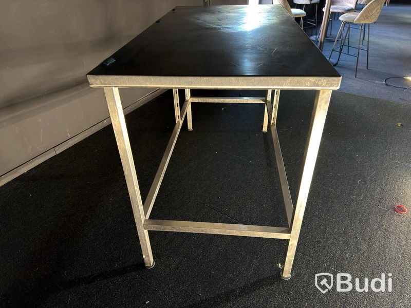 Rostfri bänk, 130×65×81 cm