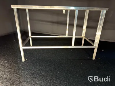 Rostfri bänk, 130×65×81 cm