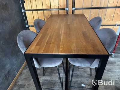 Bar tables and chairs, 2 tables, 8 chairs.