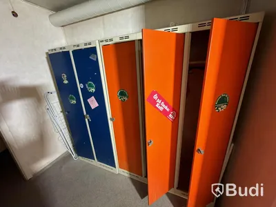 Klädskåp, 3 st, blå och orange