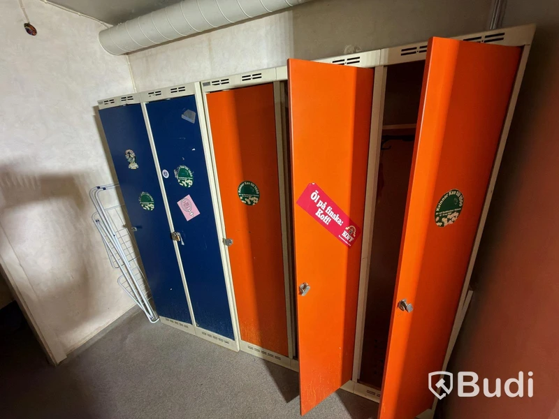Klädskåp, 3 st, blå och orange