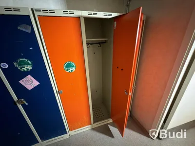 Klädskåp, 3 st, blå och orange