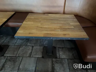 Dining tables, wood, 2 pcs, fixed to the floor