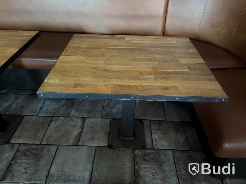 Dining tables, wood, 2 pcs, fixed to the floor