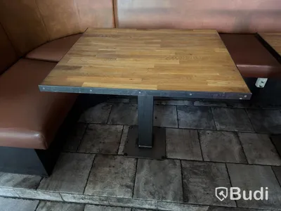 Dining tables, wood, 2 pcs, fixed to the floor