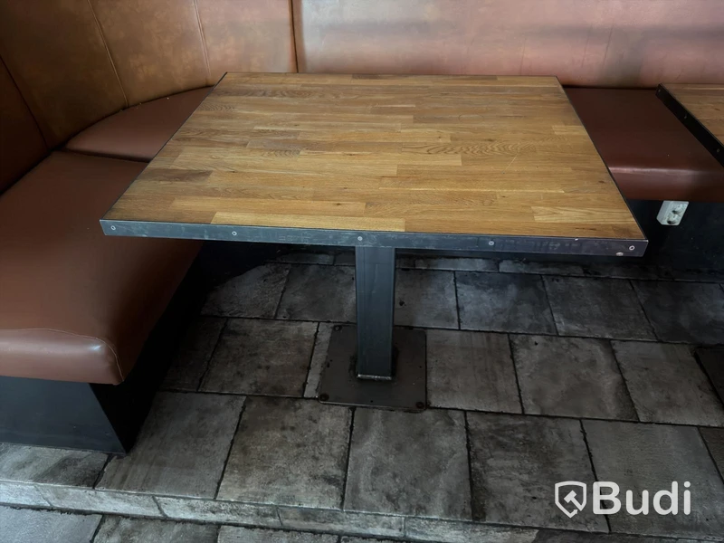 Dining tables, wood, 2 pcs, fixed to the floor