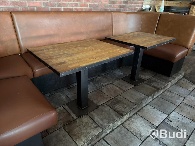 Dining tables, wood, 2 pcs, fixed to the floor