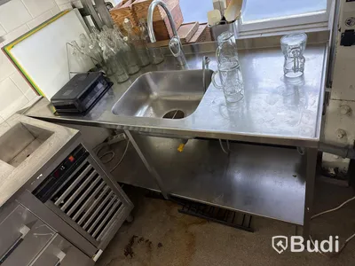 Diskbänk rostfri, 170x65 cm