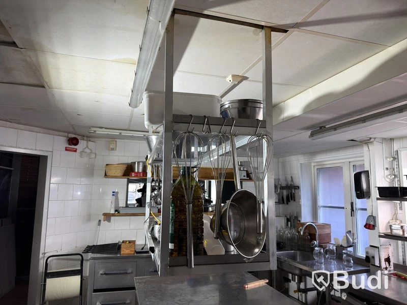 Stainless steel shelving unit, 150×45 cm, 142 cm high