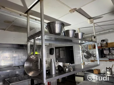Stainless steel shelving unit, 150×45 cm, 142 cm high
