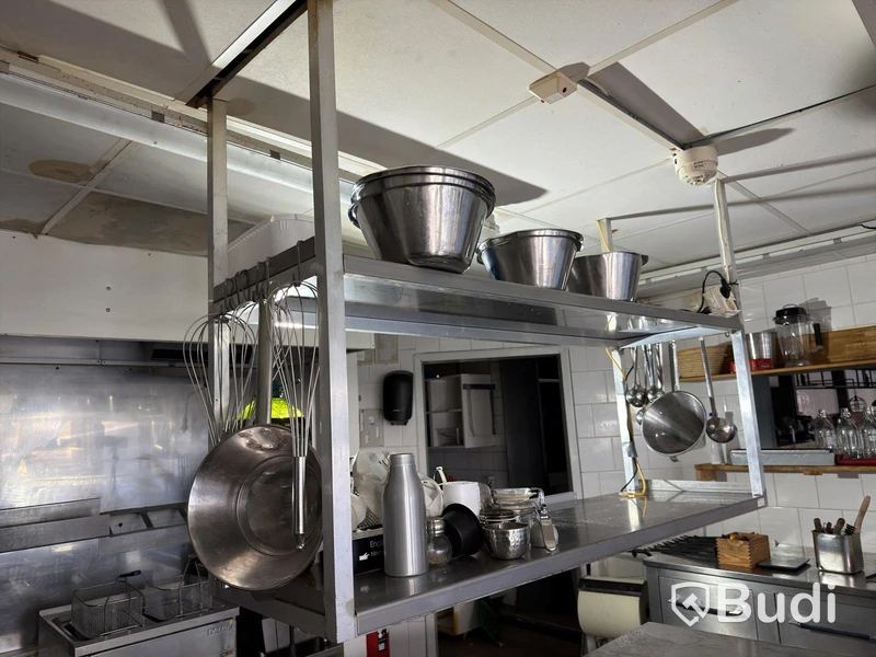 Stainless steel shelving unit, 150×45 cm, 142 cm high