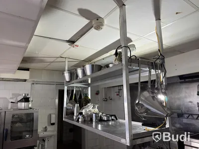 Stainless steel shelving unit, 150×45 cm, 142 cm high