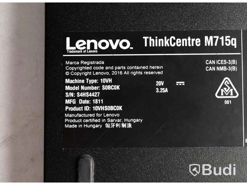 Dator - Lenovo ThinkCentre M715q Tiny, rensad, inget OS, OBS! säljs utan strömkabel