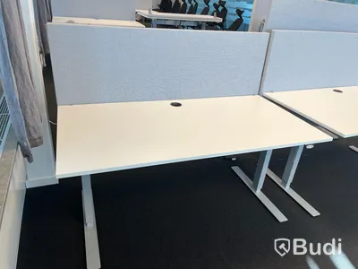 Elektriskt höj och sänkbart skrivbord 160x80cm med kontorsavskiljare. Funktionstestad.