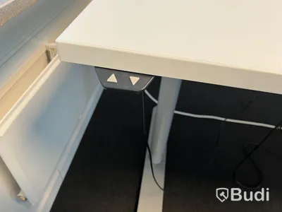 Elektriskt höj och sänkbart skrivbord 160x80cm med kontorsavskiljare. Funktionstestad.