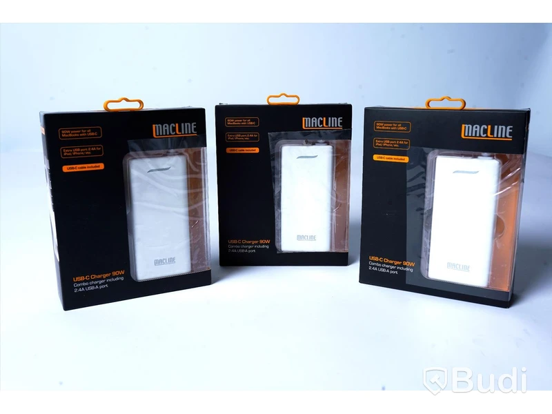 Laddare 3st - MACLINE, 90W, USB-C och 2,4 USB-A Port