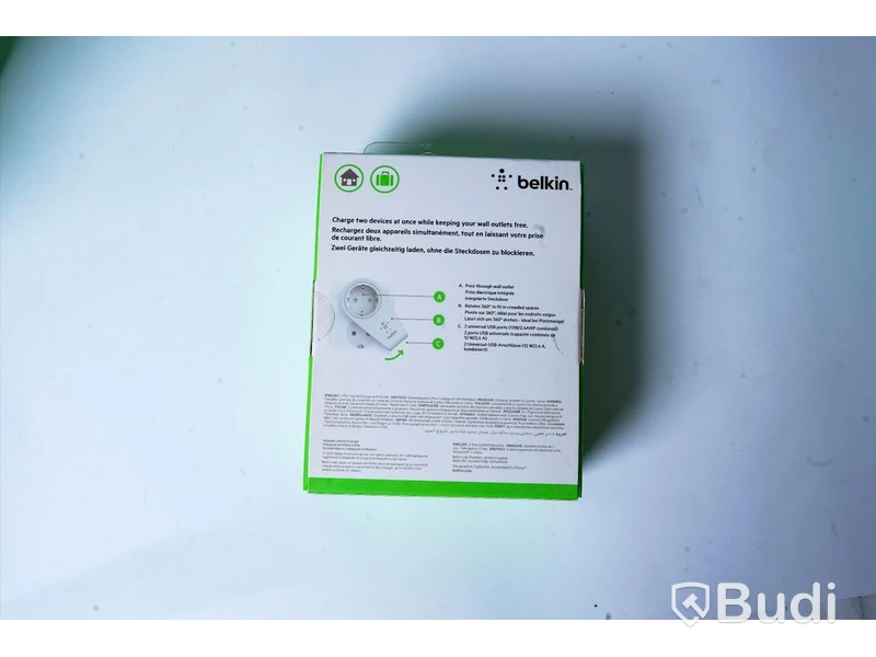 Vägguttag, 10st - Belking 2st 2,4 USB, roterbar 360 grader.