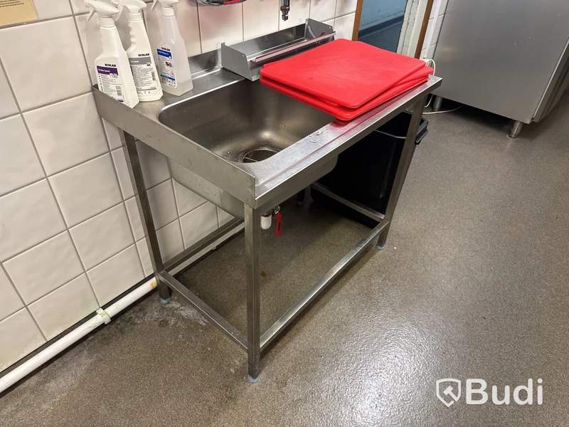 Rostfri diskbänk med ho