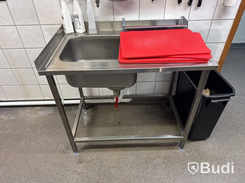 Rostfri diskbänk med ho