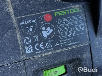 Festool TS 55 REBQ plunge saw with guide rails